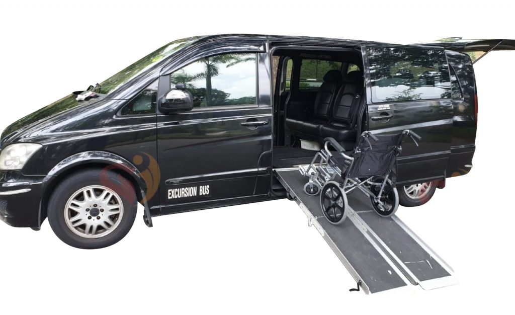 wheelchair accessible vehicle deployed ramp used for Singapore wheelchair transport